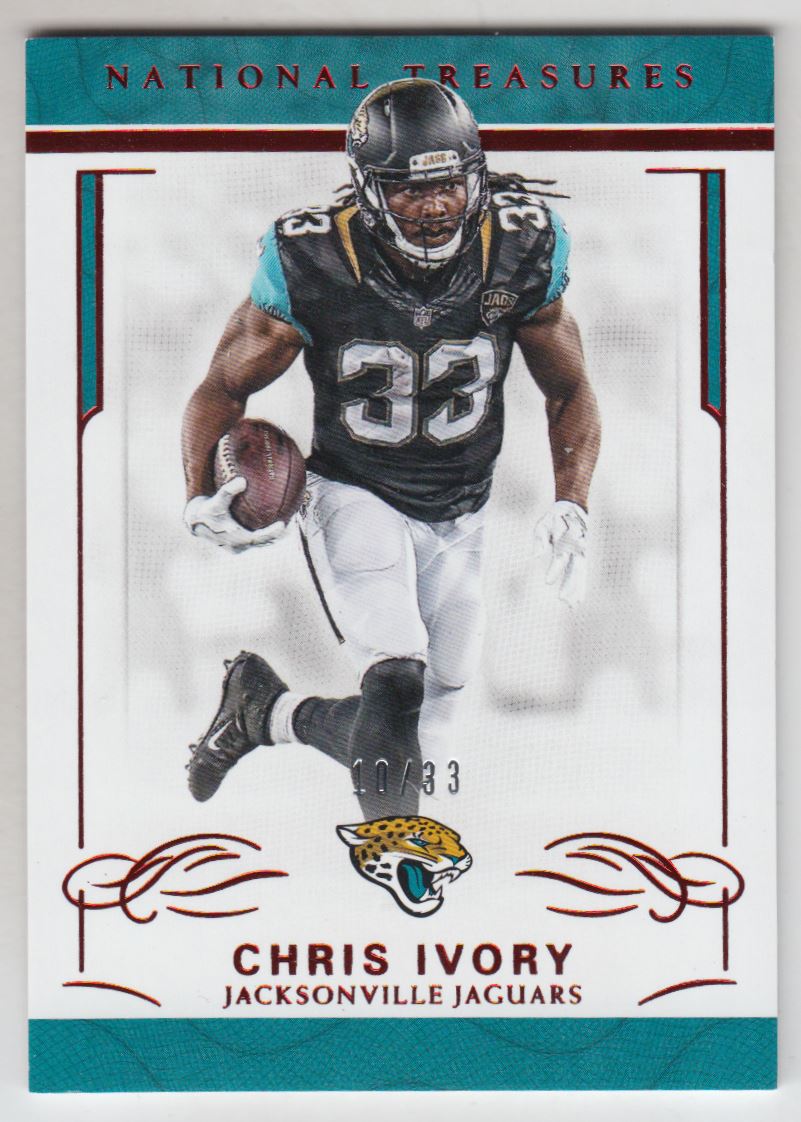 2016 Panini National Treasures Red Jersey Numbers #47 Chris Ivory/33