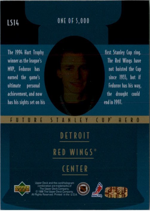 1996-97 Upper Deck Lord Stanley's Heroes Quarterfinals /5000 Sergei Fedorov HOF 