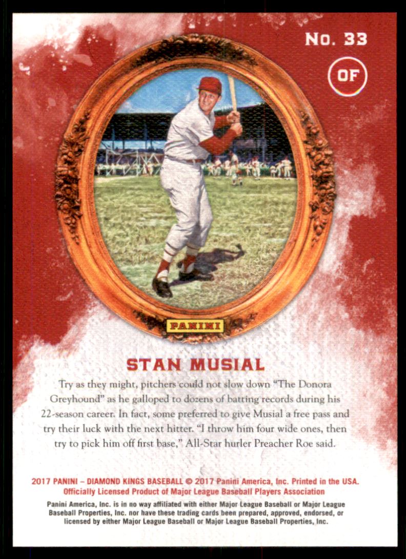 2017 Diamond Kings Framed Green #33B Stan Musial VAR/Red belt