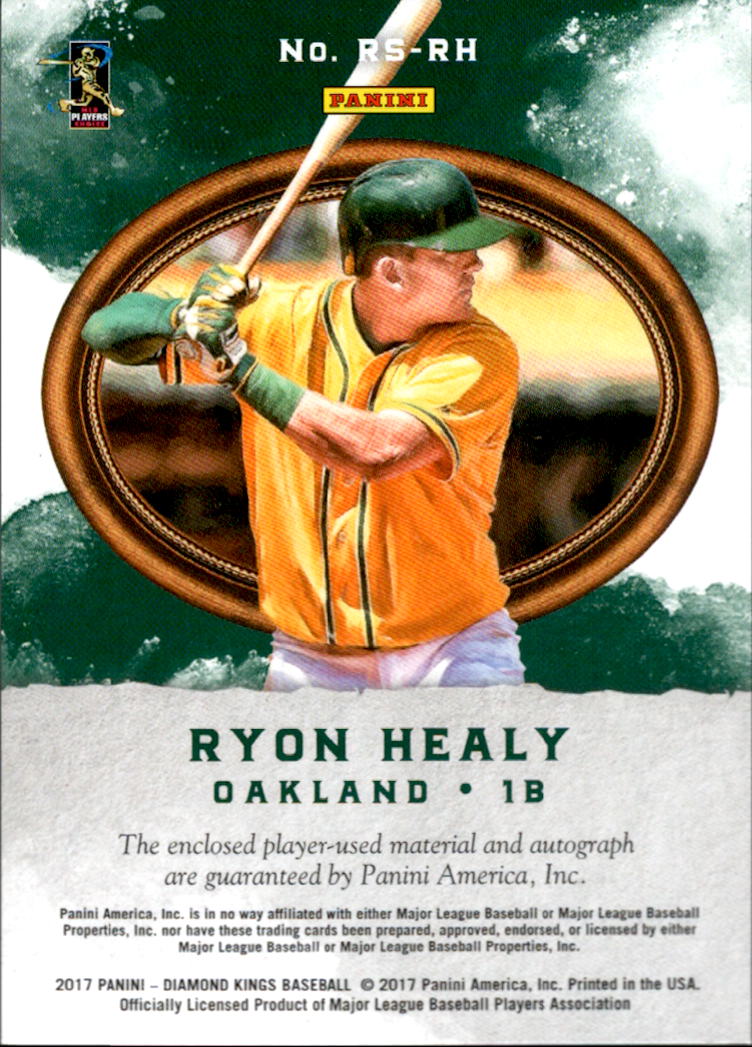2017 Diamond Kings DK Rookie Signature Materials #RSRH Ryon Healy/299 back image
