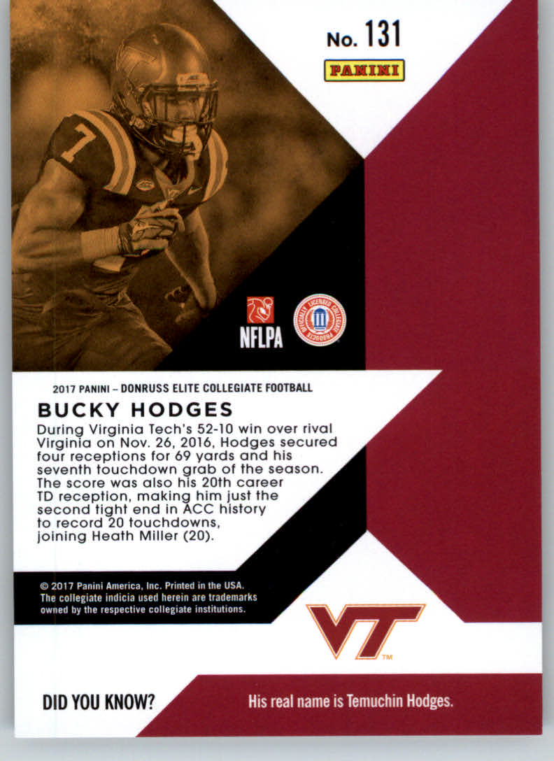 2017 Elite Draft Picks Aspirations Red #131 Bucky Hodges back image