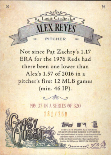 2017 Topps Gypsy Queen Purple #37 Alex Reyes back image