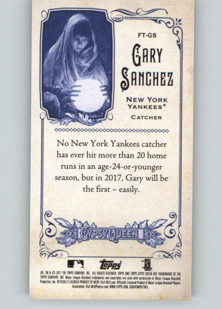 2017 Topps Gypsy Queen Fortune Teller Mini #FTGS Gary Sanchez back image