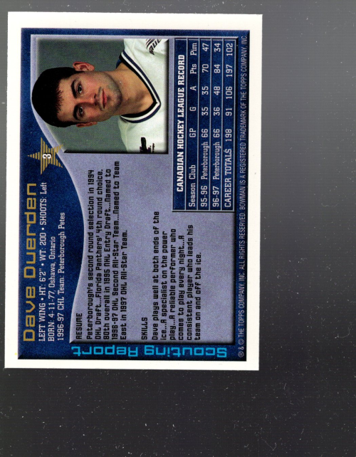 A2809- 1997 Bowman Chl Hockey Karten 1-160 + Rookies -du Pick- 15 + Gratis US - Bild 303 von 306