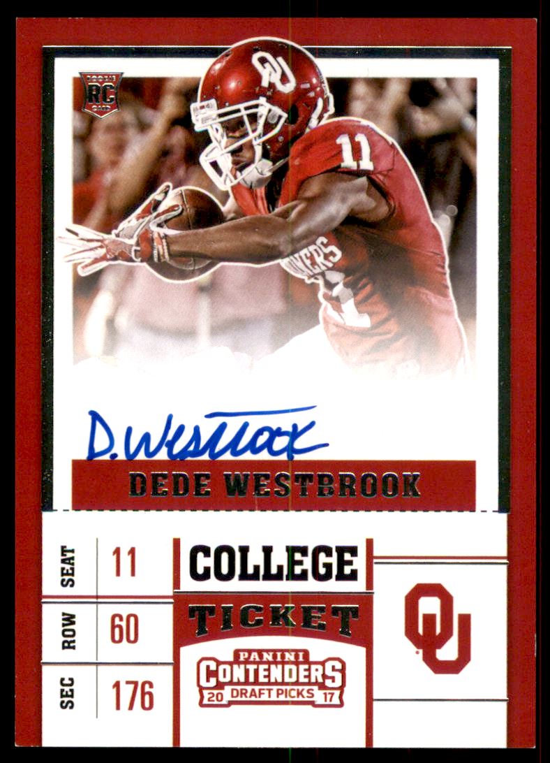 2017 Panini Contenders Draft Picks #117A Dede Westbrook AU RC SP1/red jsy ball high