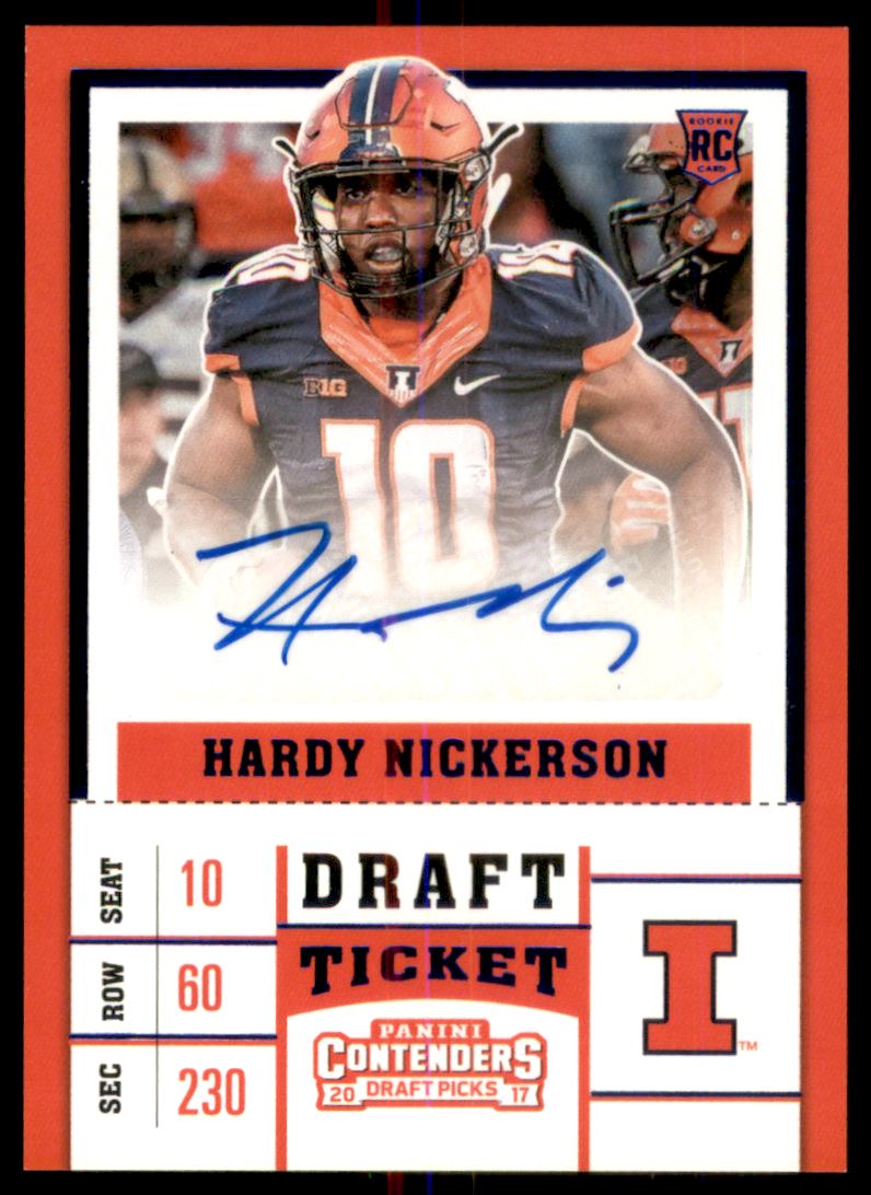2017 Panini Contenders Draft Picks College Draft Ticket Blue Foil #283 Hardy Nickerson AU SP2