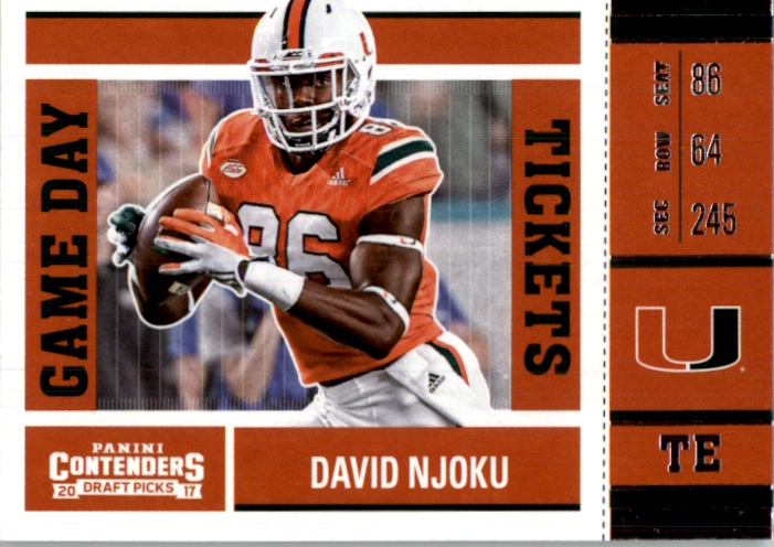 2017 Panini Contenders Draft Picks Game Day Tickets #25 David Njoku