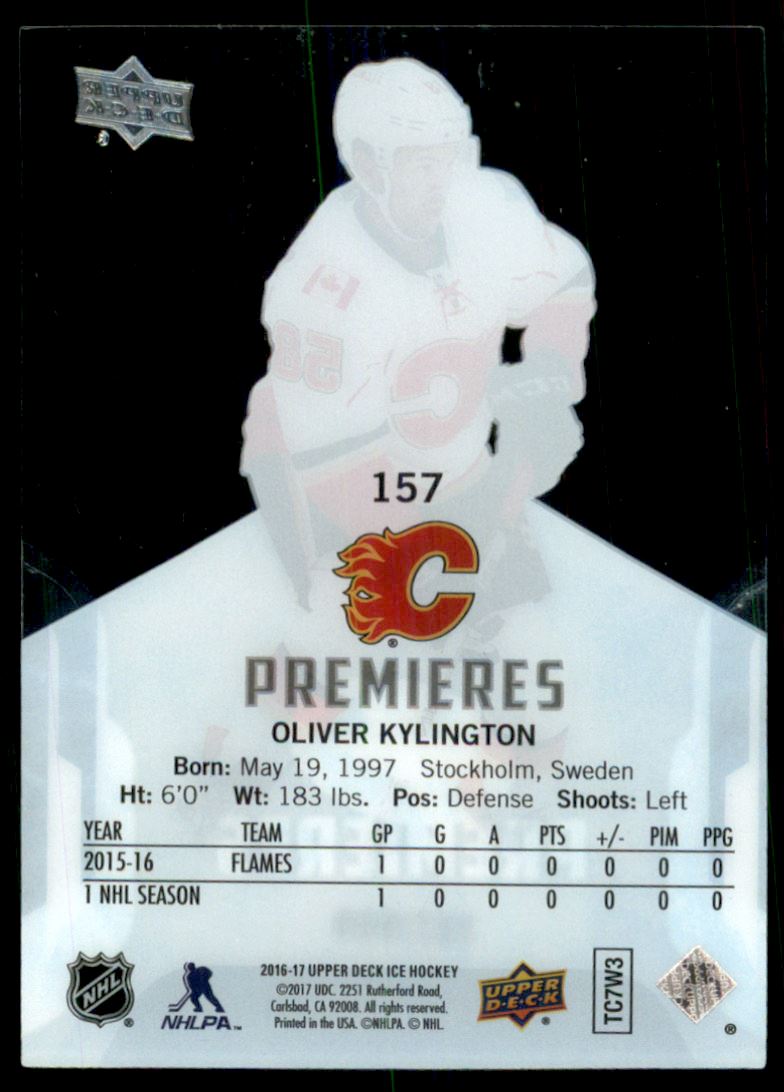 2016-17 Upper Deck Ice #157 Oliver Kylington RC