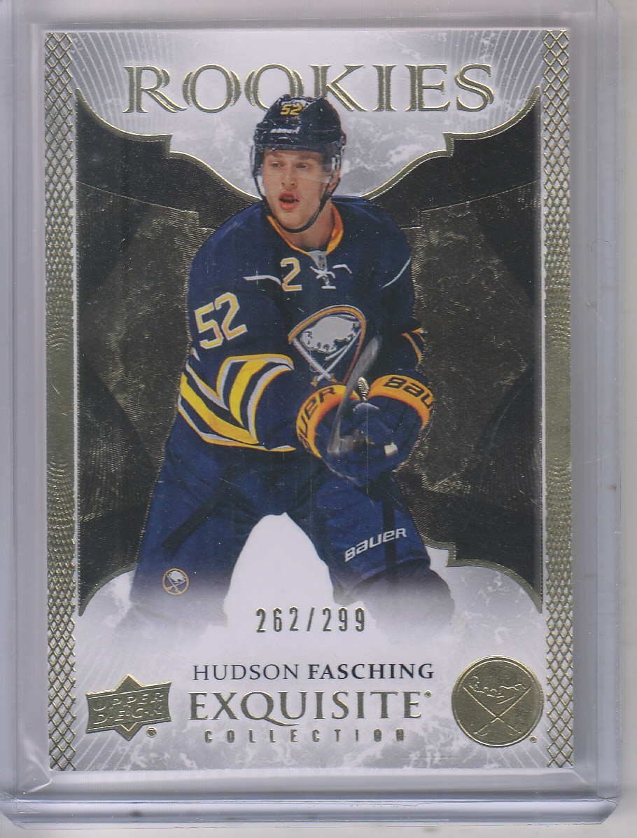 2016-17 Exquisite Collection Gold Rookies #R15 Hudson Fasching/299