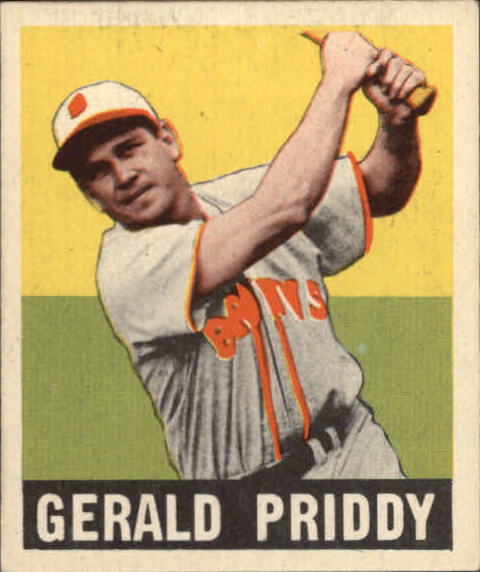 1949 Leaf # 111 Gerald Priddy RC  EXCELLENT PLUS   St. Louis Browns