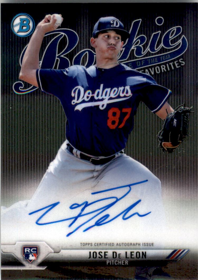 2017 Bowman Chrome #75A Jose De Leon RC on Fanatics Collect