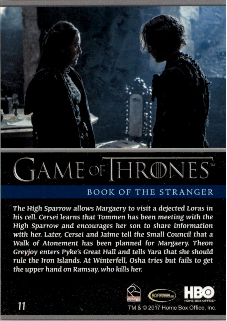 2017 Rittenhouse Game of Thrones Season Six #11 Book of the Stranger back image
