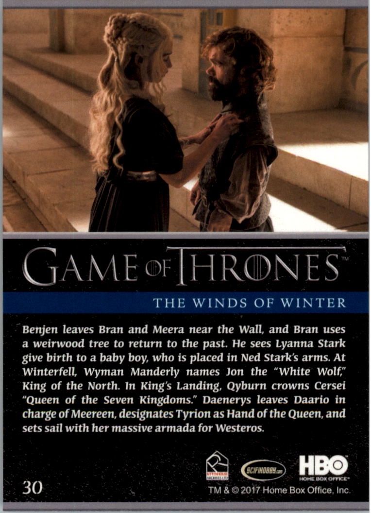 2017 Rittenhouse Game of Thrones Season Six #30 The Winds of Winter back image