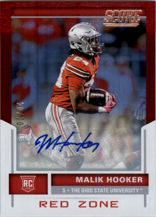 2017 Score Rookie Autographs Red Zone #334 Malik Hooker
