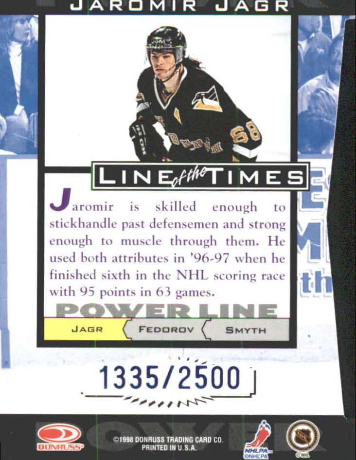 1997-98 Donruss Preferred Line of the Times #1C Jaromir Jagr back image
