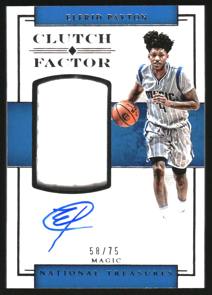 2016-17 Panini National Treasures Clutch Factor Jersey Autographs #9 Elfrid Payton/75