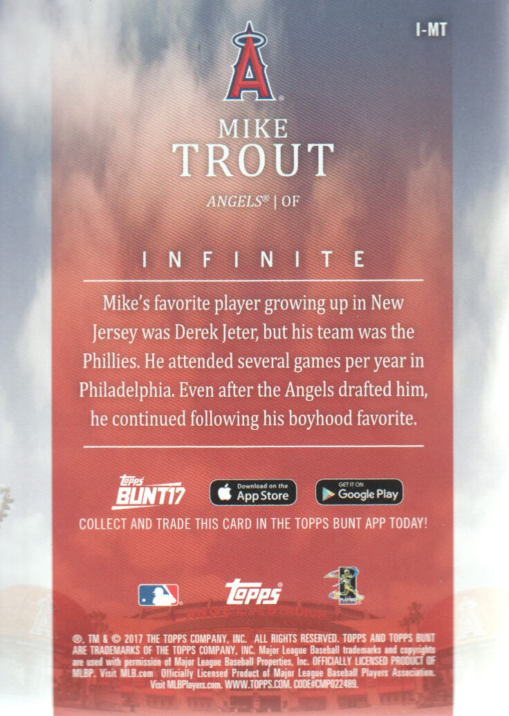 2017 Topps Bunt Infinite #IMT Mike Trout back image