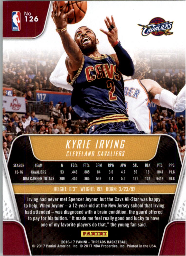 2016-17 Panini Threads #126 Kyrie Irving back image