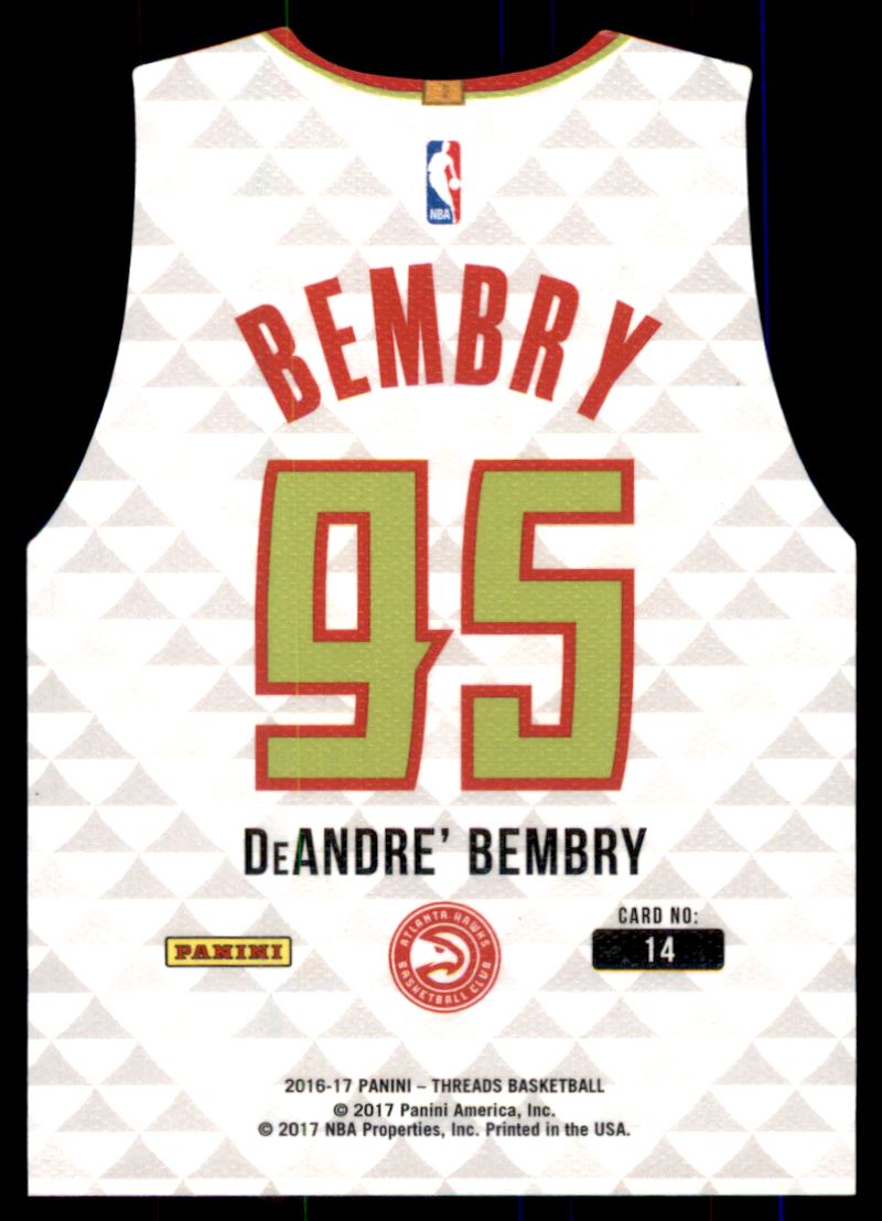 2016-17 Panini Threads Team Threads Rookie Die Cuts #14 DeAndre' Bembry