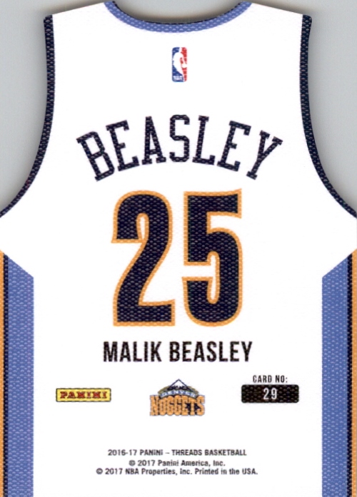2016-17 Panini Threads Team Threads Rookie Die Cuts #29 Malik Beasley