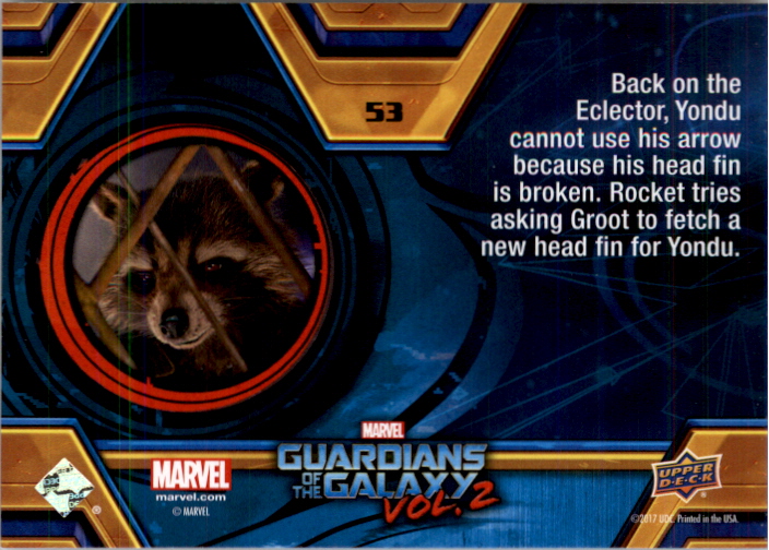 2017 Upper Deck Guardians of the Galaxy Vol. 2 #53 Broken Head Fin back image