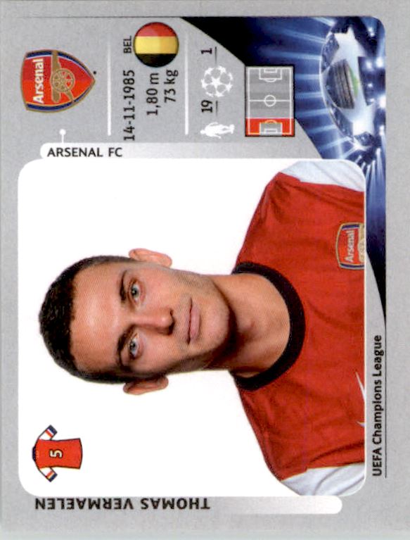 2012 13 Panini Uefa Champions League Stickers 86 Thomas Vermaelen Ebay