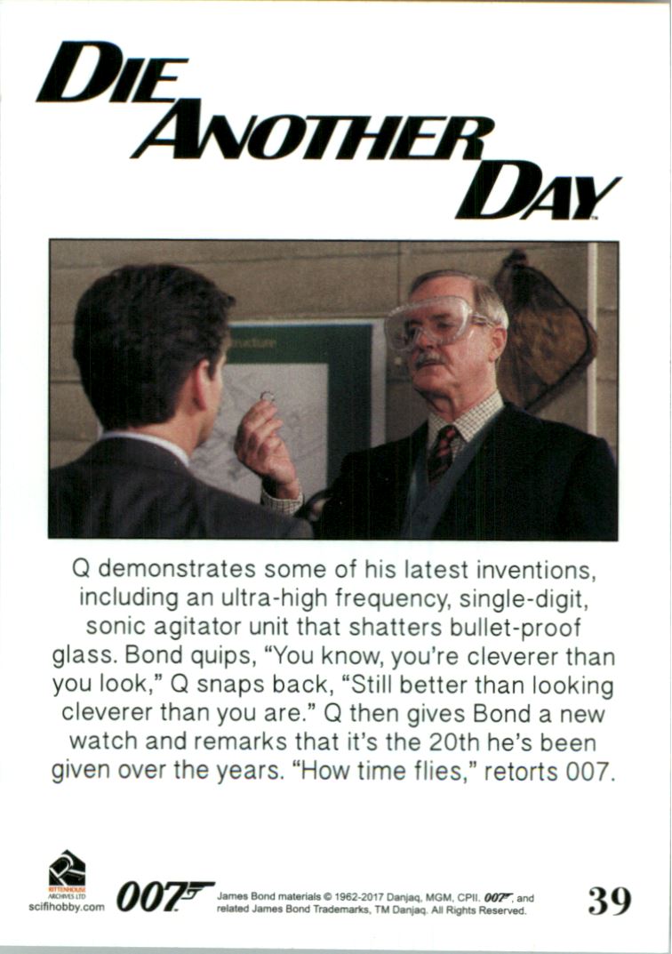 2017 Rittenhouse James Bond Archives Final Edition #39 Die Another Day back image