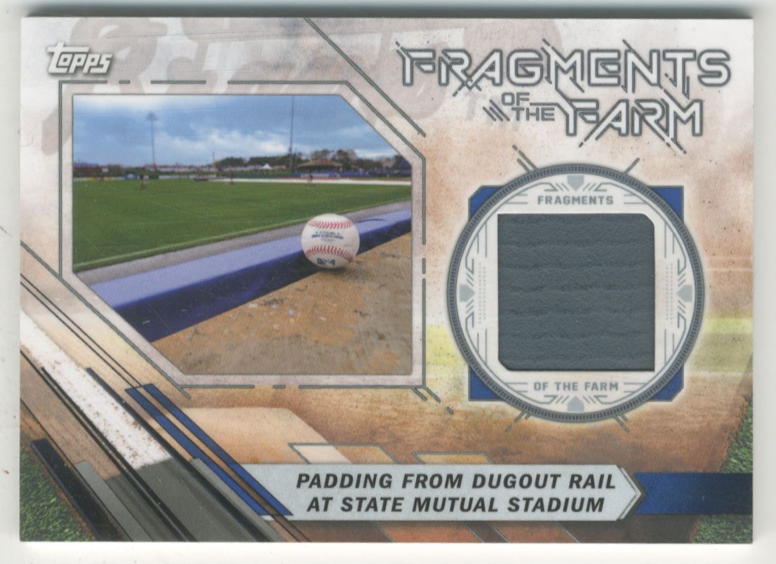 2017 Topps Pro Debut Fragments of The Farm Relics #FOTFRB State Mutual Stadium Dugout Railing Pad