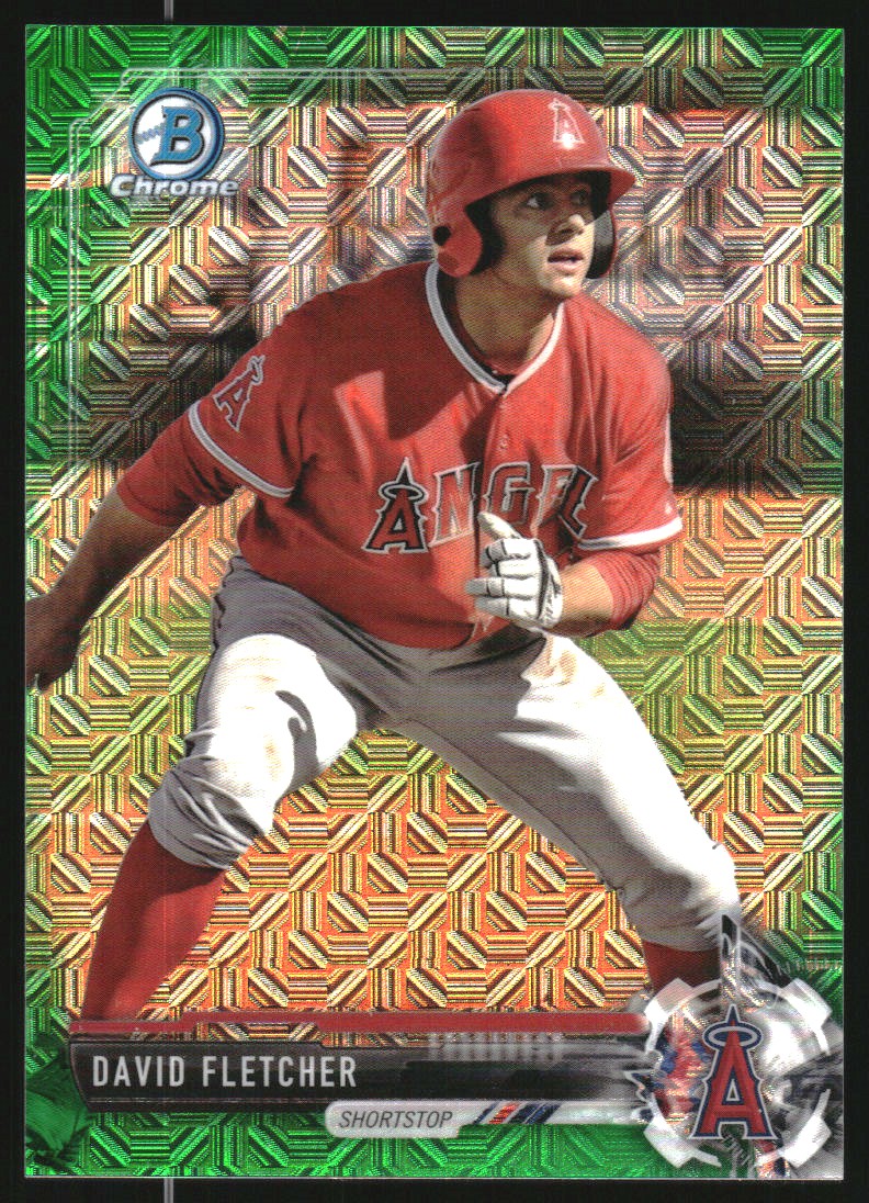 2017 Bowman Chrome Mega Box Prospects Green Refractors #BCP113 David Fletcher
