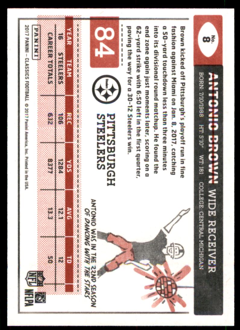 2017 Classics Red Back #8 Antonio Brown back image