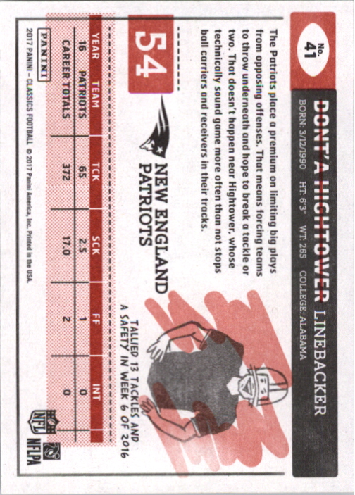 2017 Classics Red Back #41 Dont'a Hightower back image