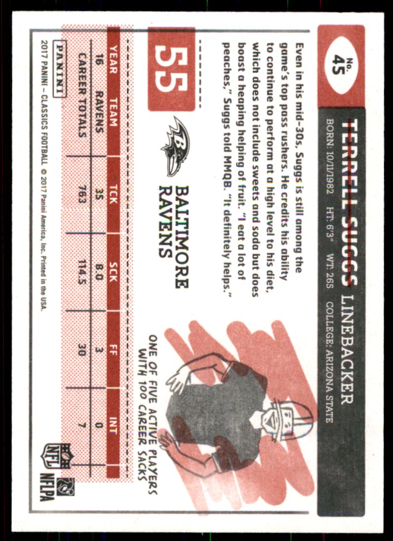 2017 Classics Red Back #45 Terrell Suggs back image
