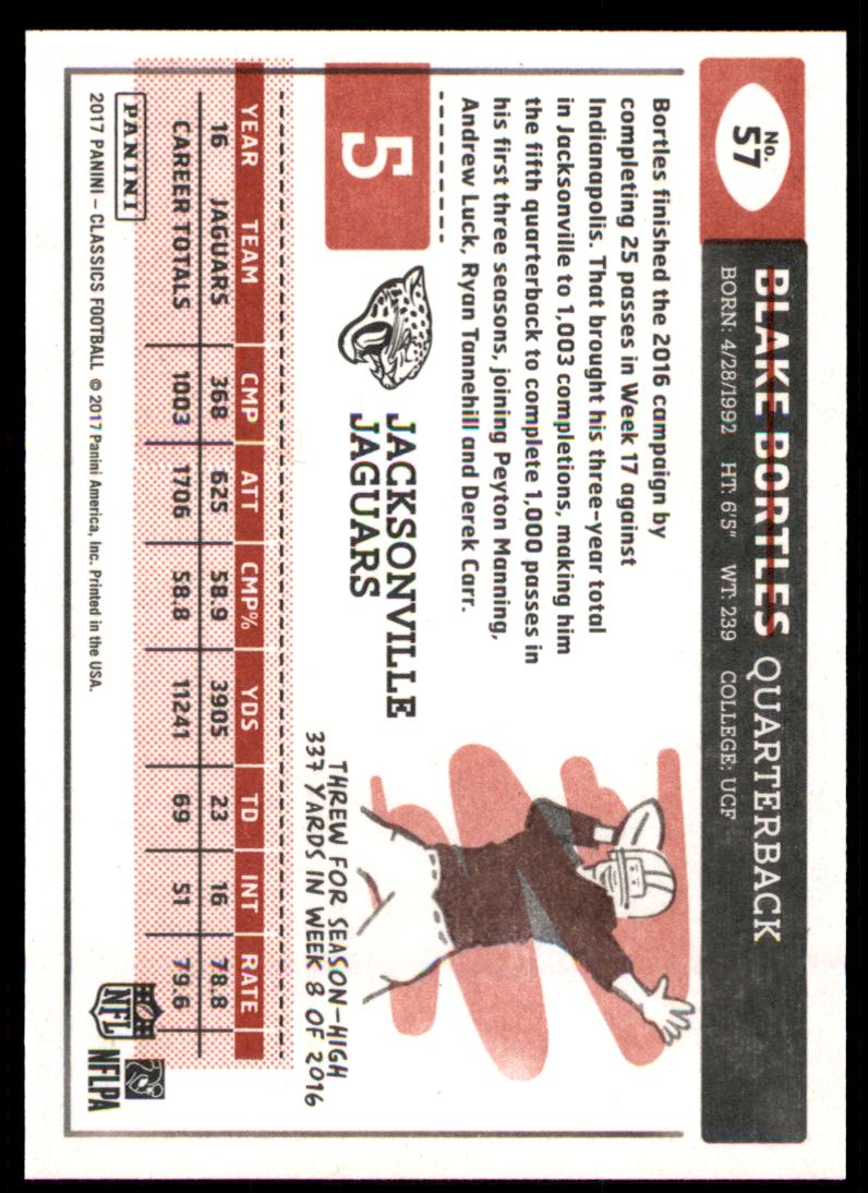 2017 Classics Red Back #57 Blake Bortles back image