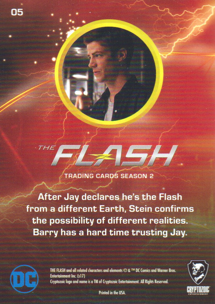 2017 Cryptozoic The Flash Season 2 Scarlet Speedster Deco Foil #5 Flash from Another Earth? back image