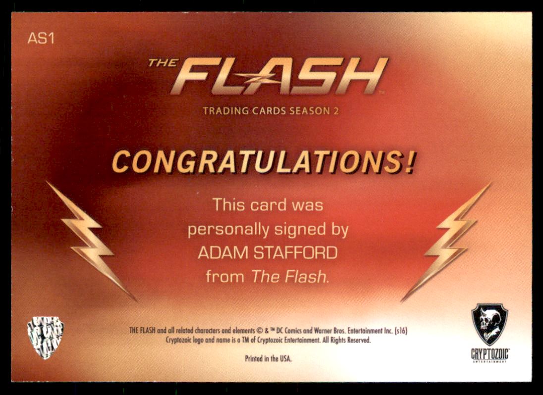 2017 Cryptozoic The Flash Season 2 Autographs #AS1 Adam Stafford as Adam Fells back image