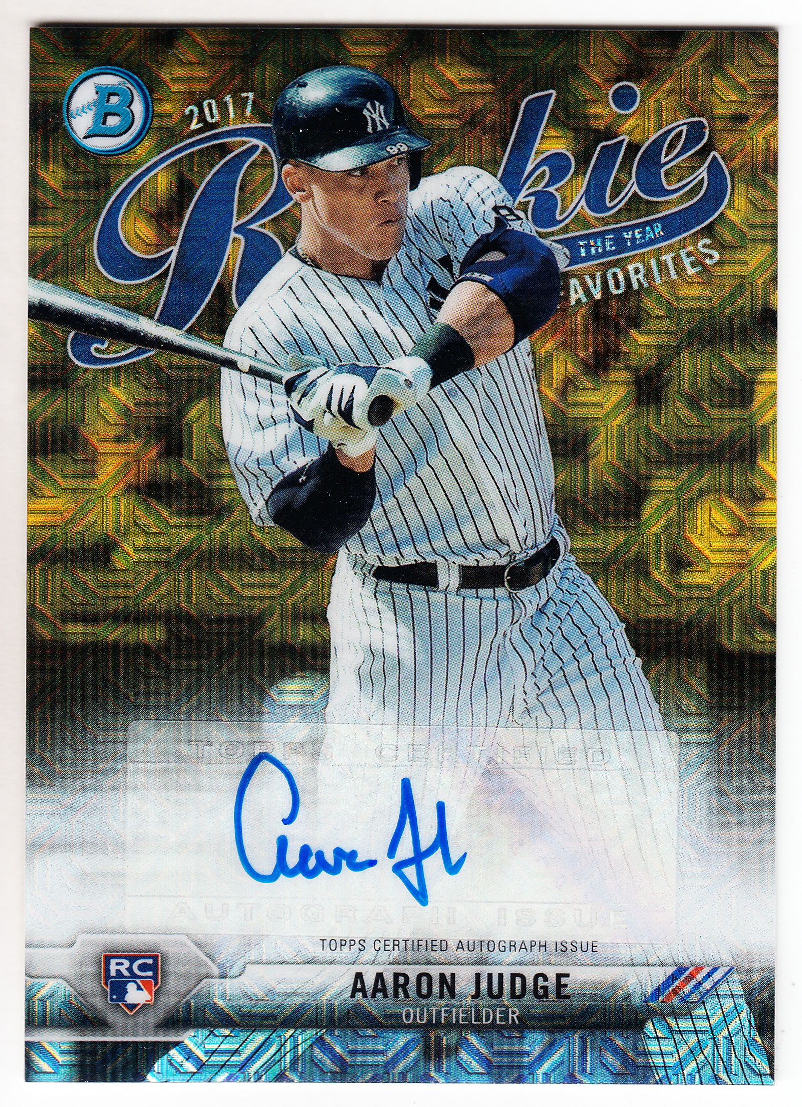 2017 Bowman Mega Box Chrome Rookie Of The Year Favorites Aaron Judge