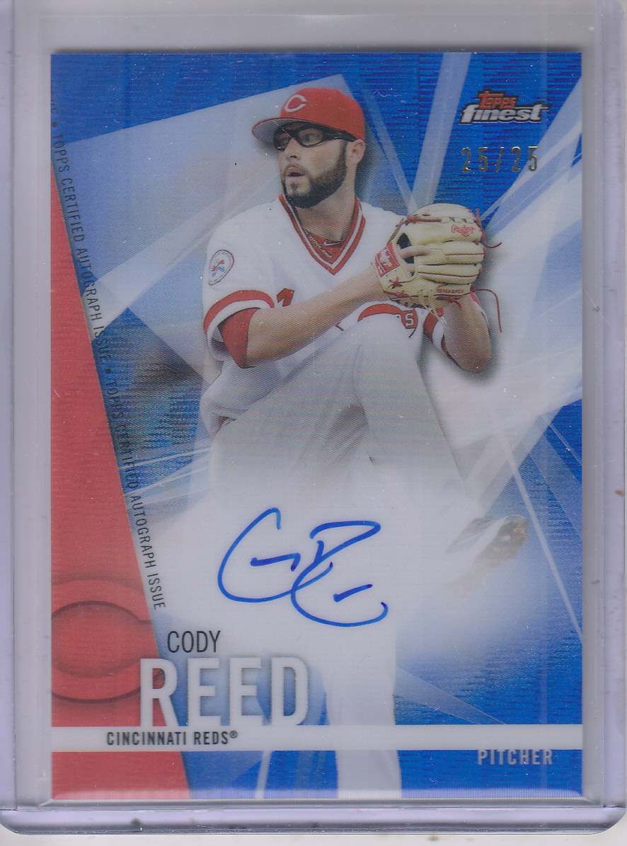 2017 Finest Autographs Blue Wave Refractors #FACR Cody Reed