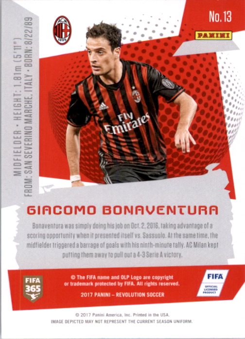 2017 Panini Revolution #13 Giacomo Bonaventura