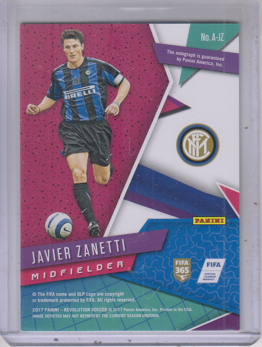 2017 Panini Revolution Autographs #13 Javier Zanetti back image