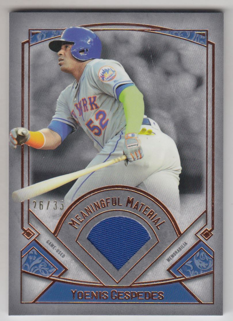 2017 Topps Museum Collection Meaningful Materials Relics Copper #MRYC Yoenis Cespedes
