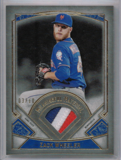 2017 Topps Museum Collection Meaningful Materials Relics Gold #MRZW Zack Wheeler