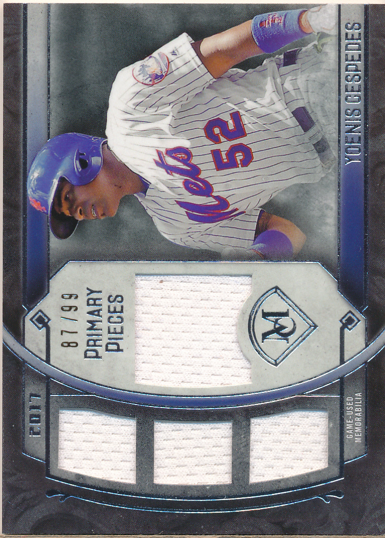 2017 Topps Museum Collection Primary Pieces Quad Relics #SPRYC Yoenis Cespedes