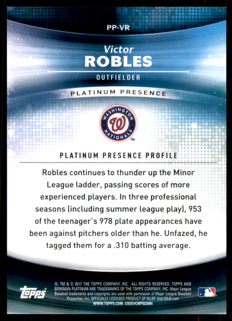 2017 Bowman Platinum Platinum Presence Green #PPVR Victor Robles