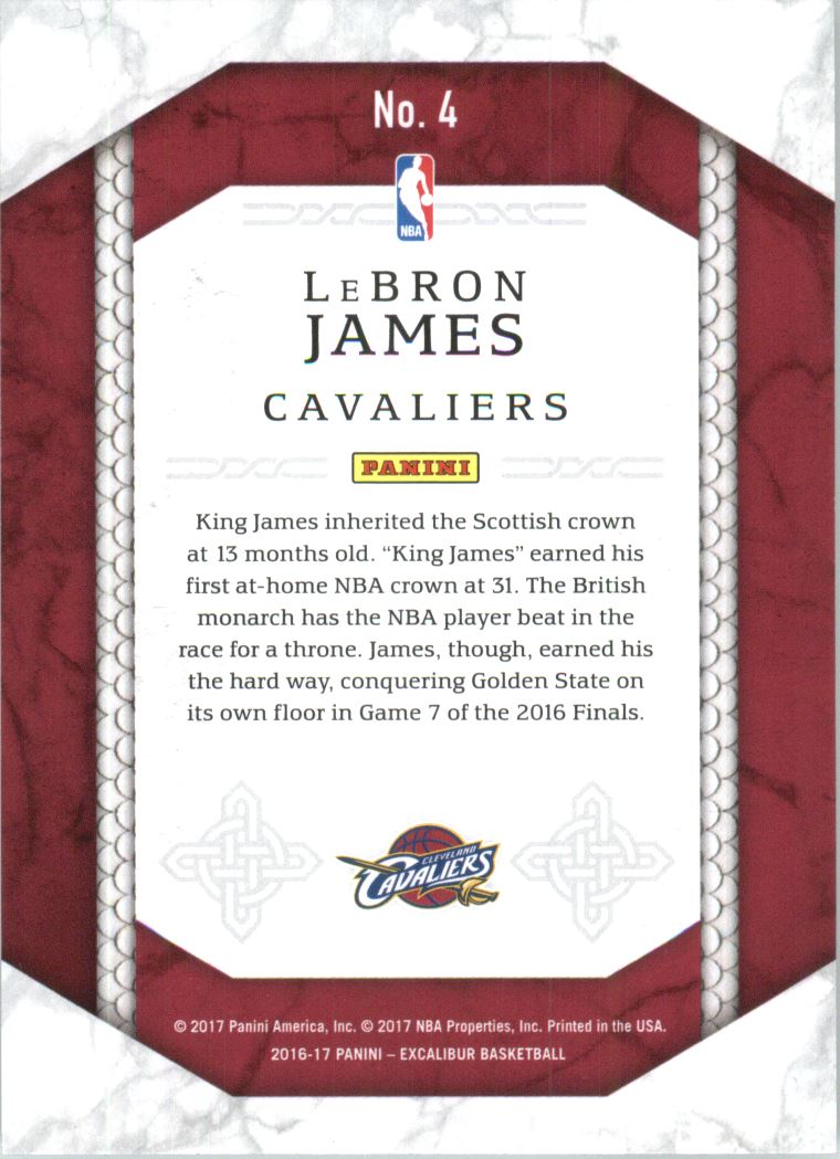2016-17 Panini Excalibur Run the Gauntlet #4 LeBron James