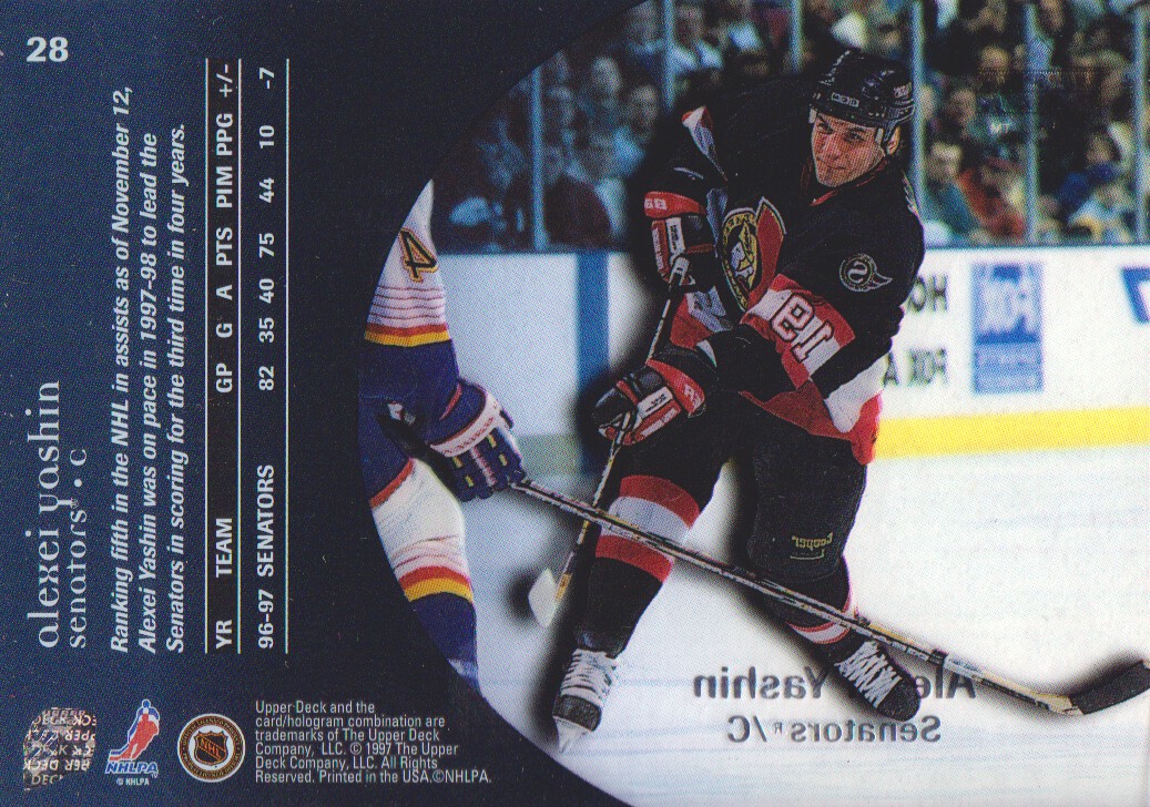 1997-98 Upper Deck Ice #28 Alexei Yashin back image