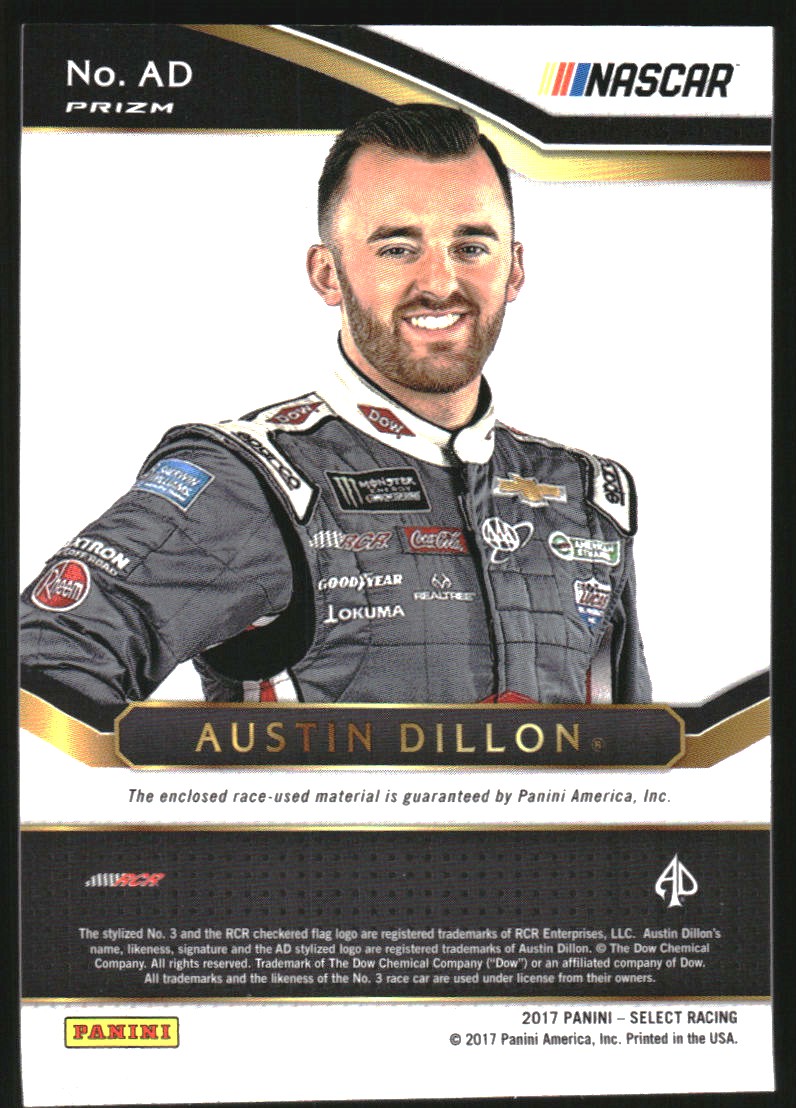 2017 Select Select Swatches #3 Austin Dillon back image