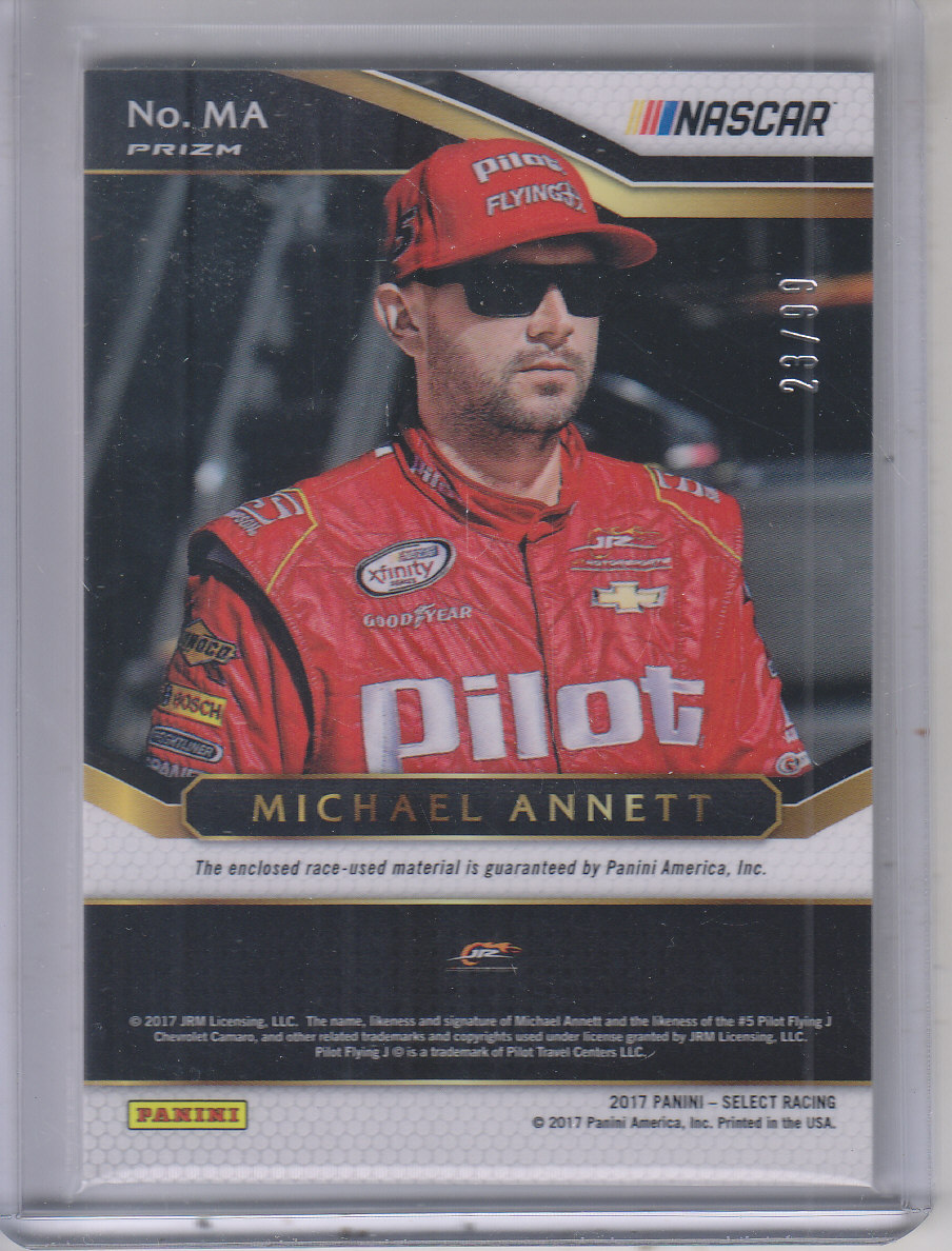 2017 Select Select Swatches Prizms Red #35 Michael Annett/99 back image