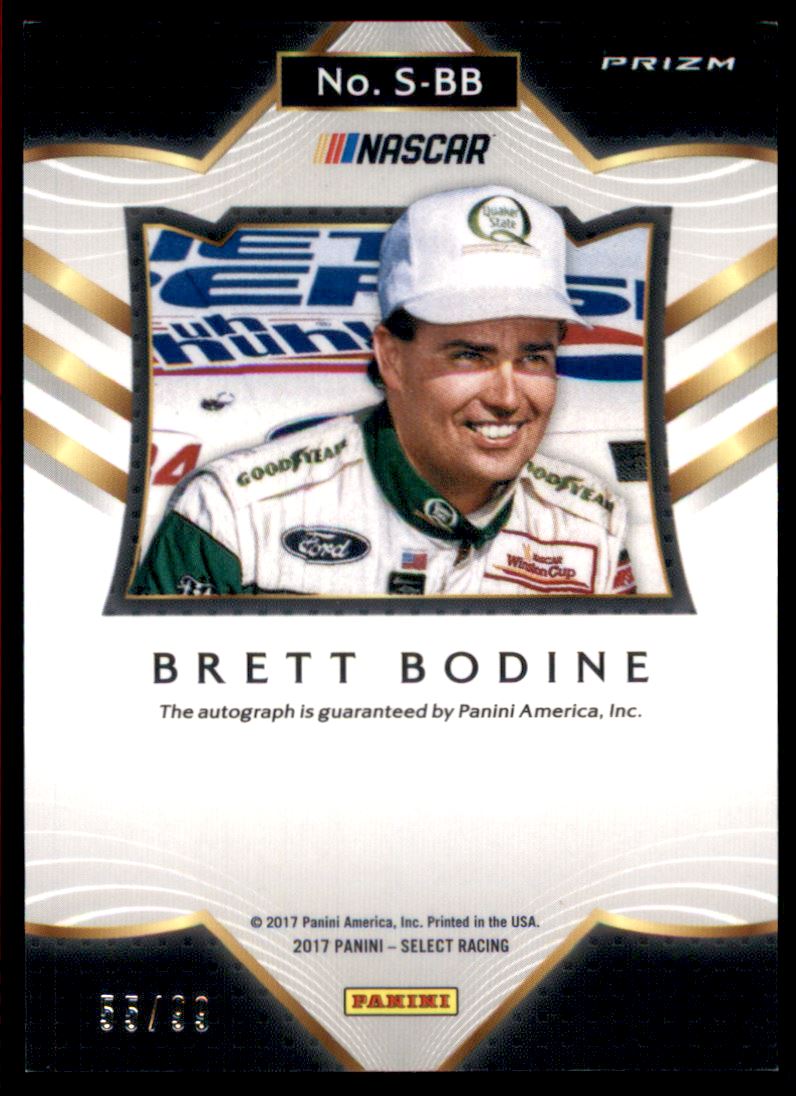 2017 Select Signatures Prizms Blue #7 Brett Bodine/99 back image