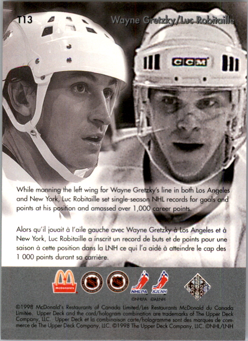 Wayne Gretzky Hockey Card 1998 McDonald/'s Upper Deck Gretzky Collector/'s Card 1998 Hockey Card Large Hologram Hockey Card