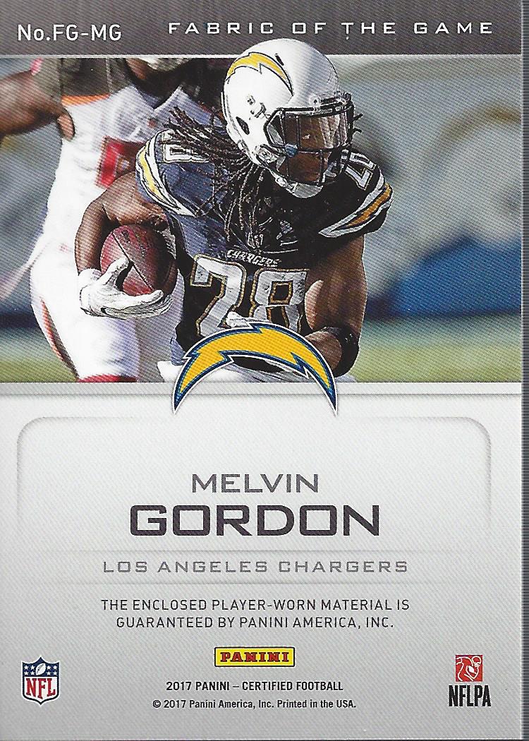 2017 Certified Fabric of the Game #51 Melvin Gordon back image